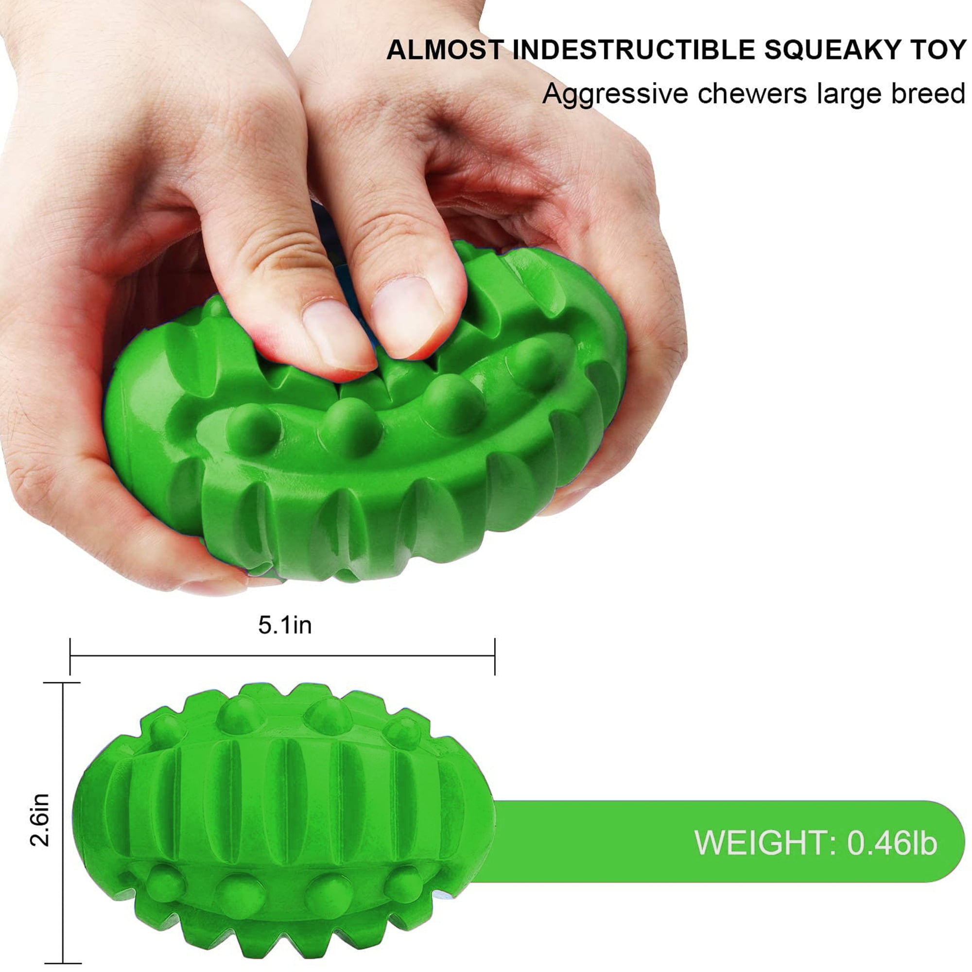 Pet Deluxe Squeaky Dog Ball Toys for Aggressive Chewers Indestructible Durable Tough Big Dogs Chew Toys Floatable Rubber Interactive Pet Toys for Medium andLarge Breeds Dog