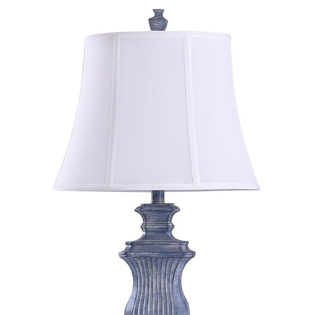 Tao x27 s Textured Urn Table Lamp With Bell Shade Denim Blue Stylecraft