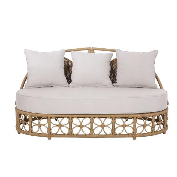 Shane Wicker Outdoor Daybed with Pillows by Christopher Knight Home