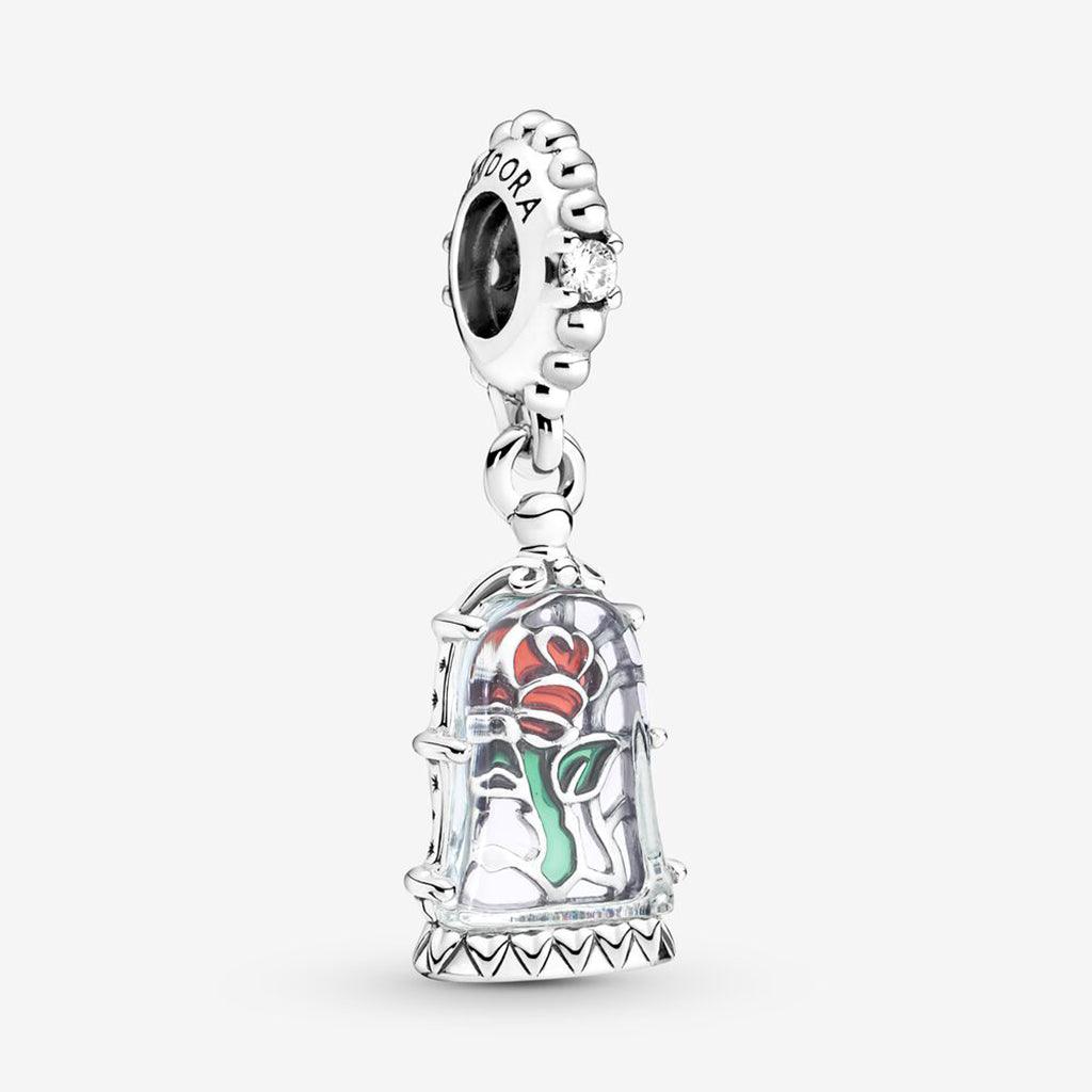 PANDORA  Disney Beauty and the Beast Enchanted Rose Dangle Charm