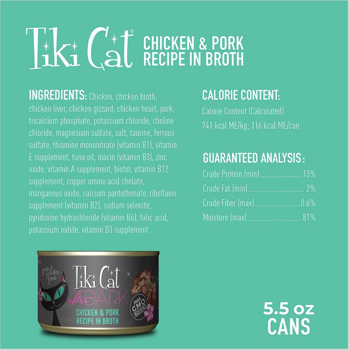 Tiki Cat After Dark Chicken and Pork Canned Cat Food