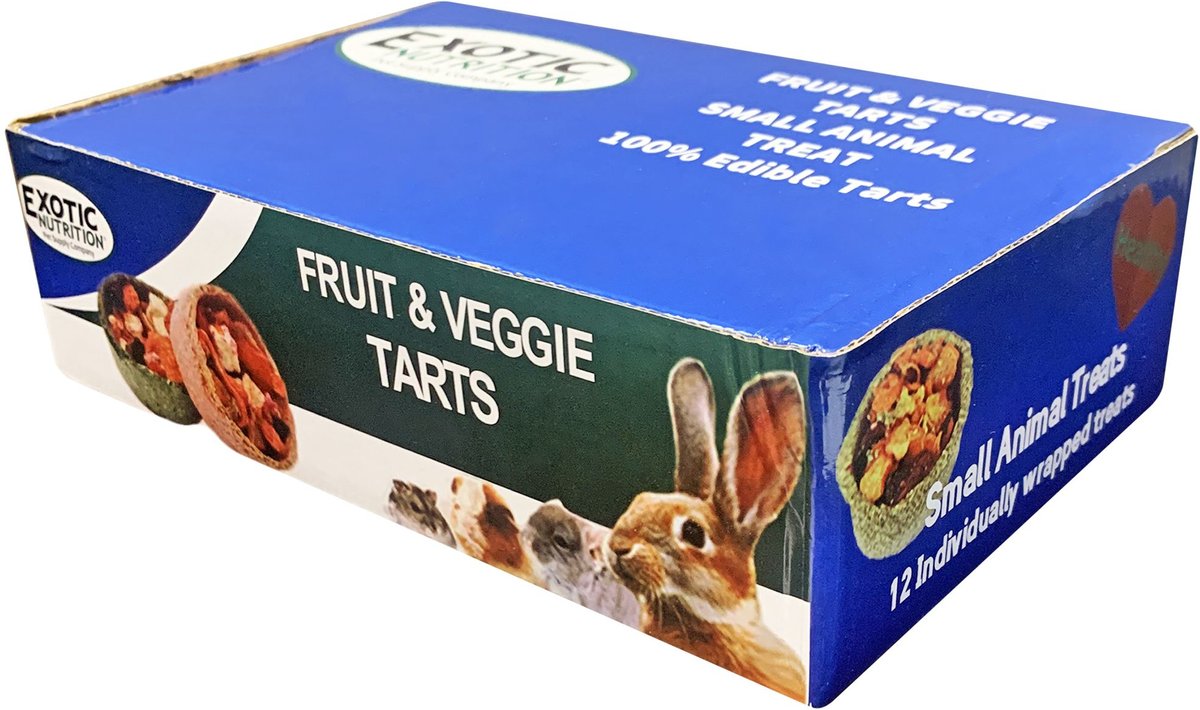 Exotic Nutrition Fruit and Veggie Tarts Small PetTreat， 1-oz bag， 12 count