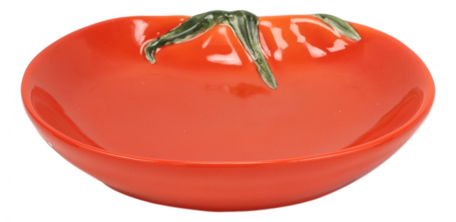 1 (6.5D) Gourmet Kitchen Ceramic Sliced Red Tomato Appetizer Fruit Salad Plate EBR02