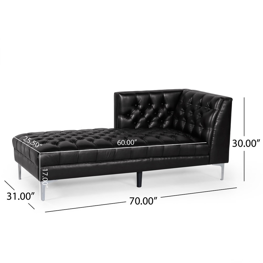 Tignall Contemporary Tufted One Armed Chaise Lounge by Christopher Knight Home   31.00\