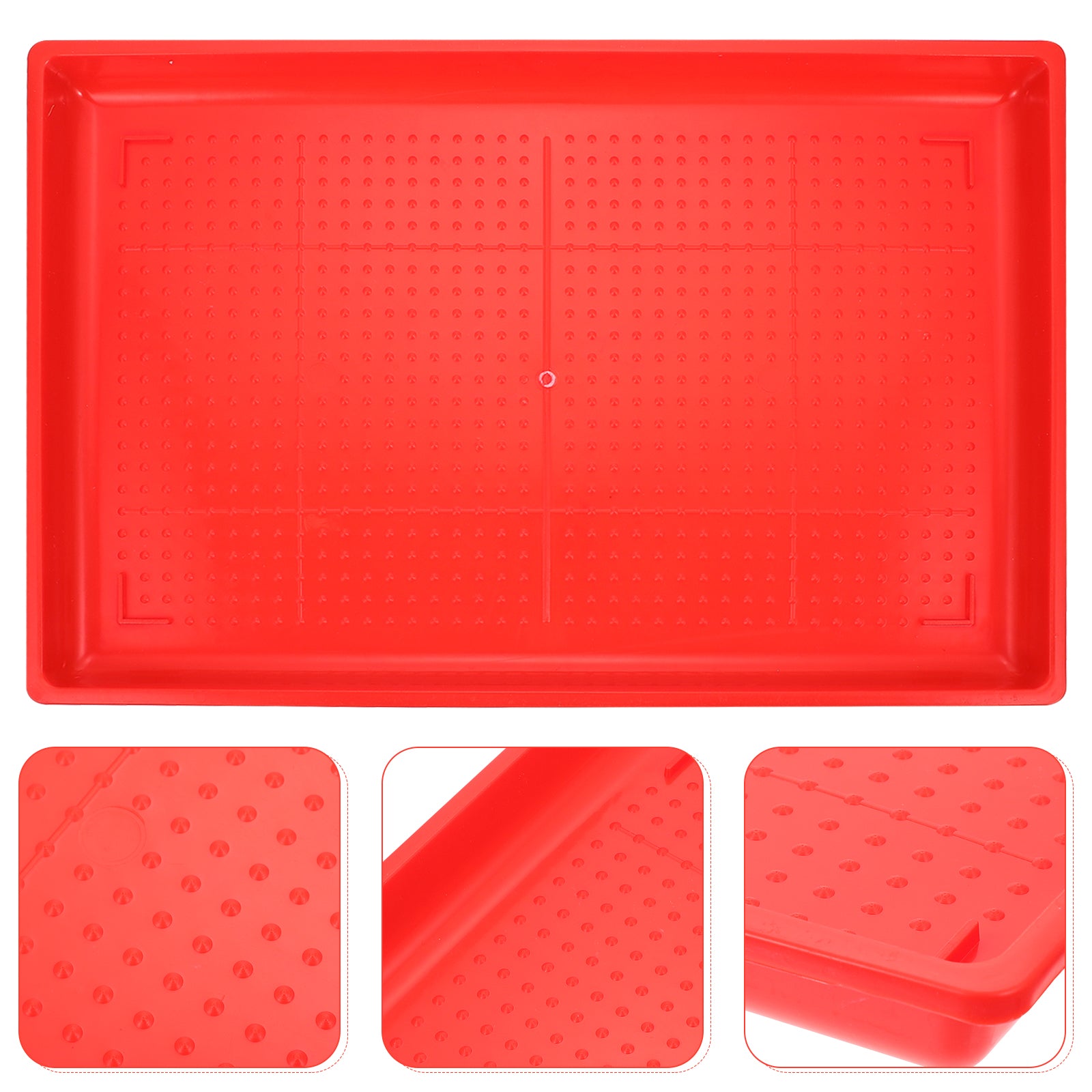 NICEXMAS Rectangle-shape Poultry Feeder Food Feeding Tray Chicken Water Drinker Holding Plate