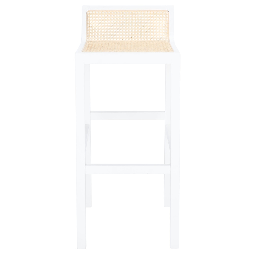 SAFAVIEH Saito Low Back Cane Bar Stool   16\