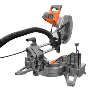 RIDGID 15 Amp Corded 12 in. Dual Bevel Sliding Miter Saw with 18V Cordless 10 oz. Caulk Gun and Adhesive Gun R4222-R84044B