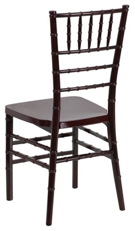 Bowery Hill Resin Stacking Chiavari Dining Chair in Mahogany   Asian   Dining Chairs   by Homesquare  Houzz