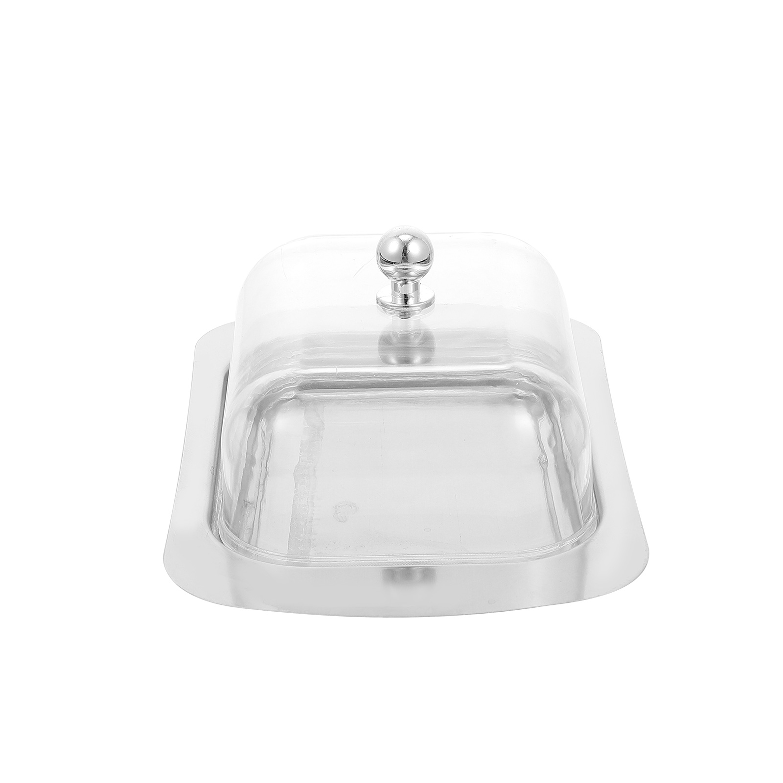 Homemaxs Butter Storage Tray Butter Fresh Keeping Plate Stainless Steel Cheese Plate with Lid for Kitchen