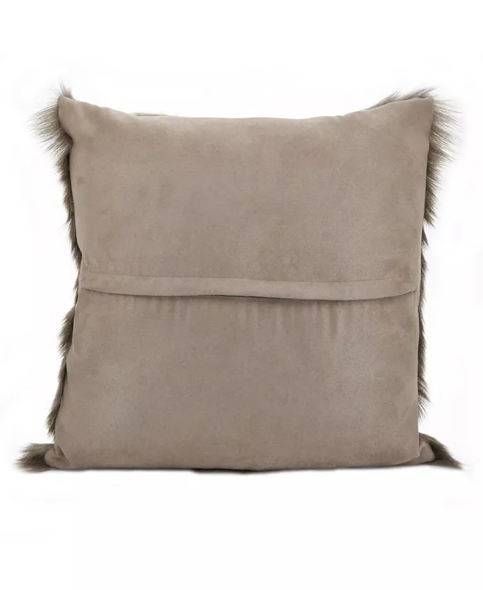 Saro Lifestyle Glam Goat Fur Decorative Pillow， 20 x 20