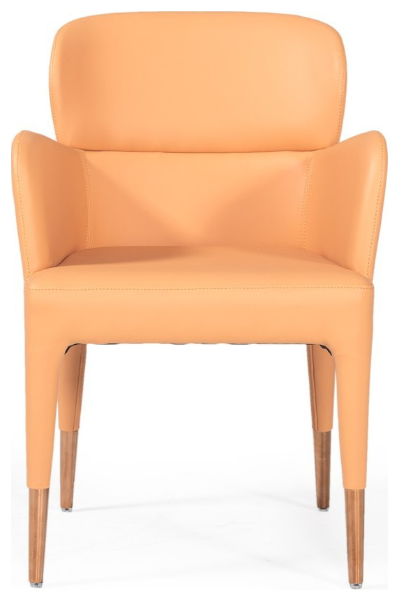 Peach Rosegold Dining Chair   Midcentury   Dining Chairs   by HomeRoots  Houzz