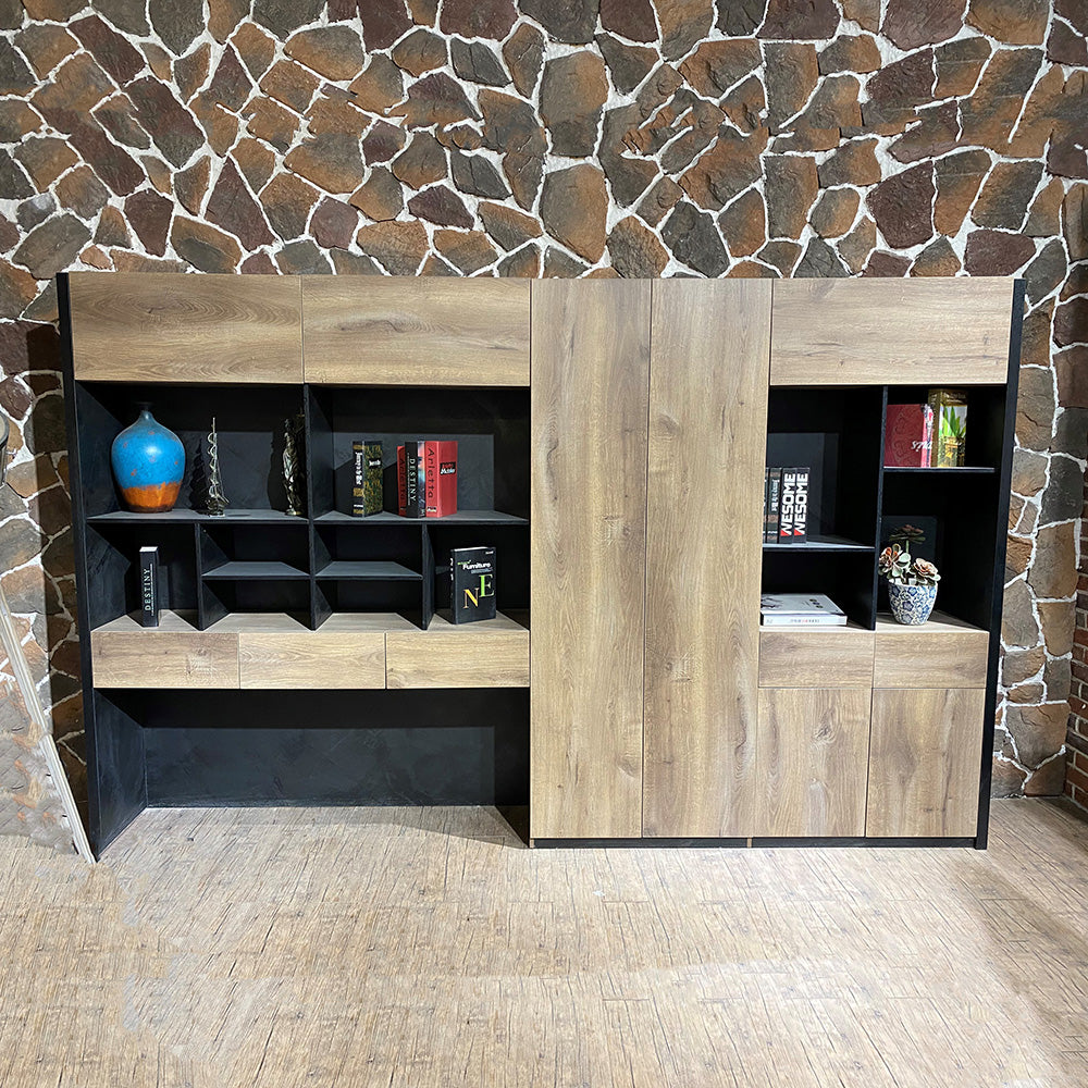 EASTON Display Unit 3.2M - Warm Oak & Black