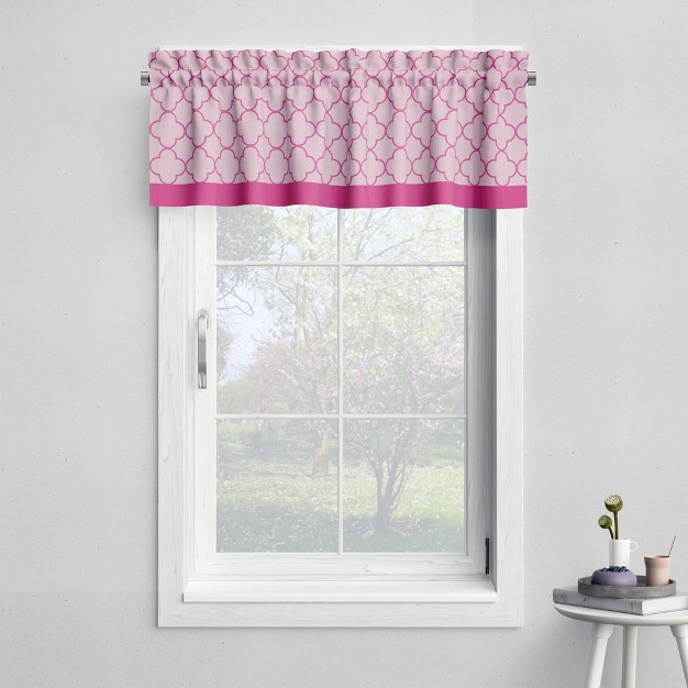 Bacati Quatrefoil Pink Window Valance