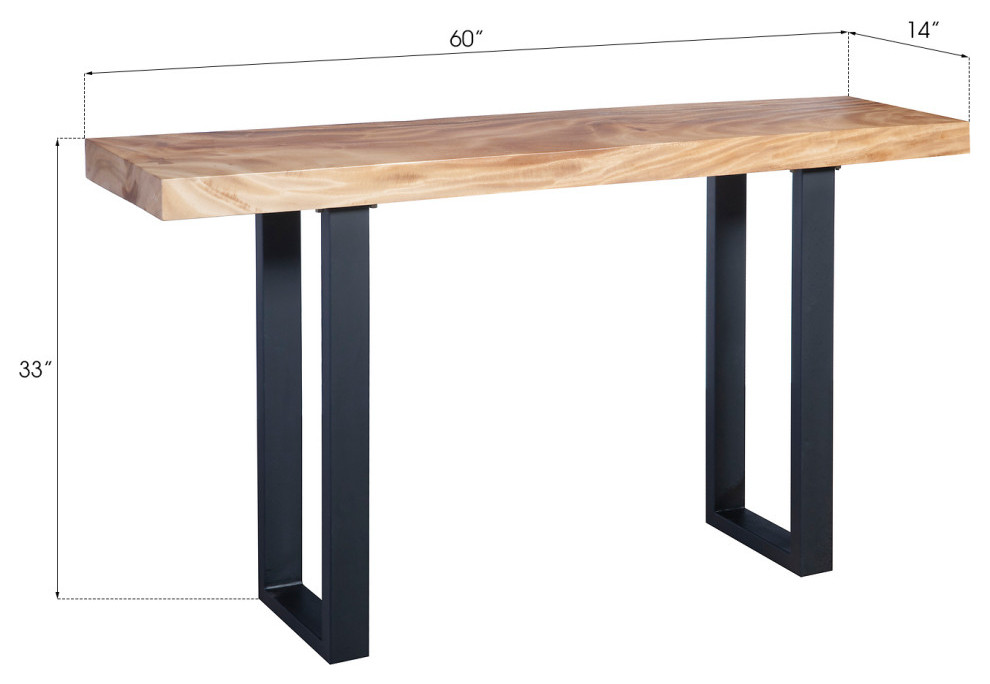 Wood Console Table  Metal U Legs   Rustic   Console Tables   by HedgeApple  Houzz