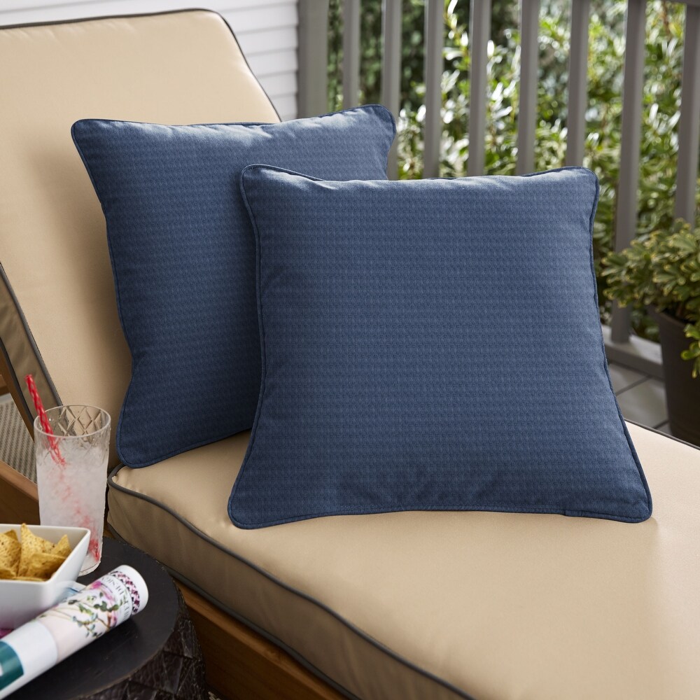 Humble + Haute Outdura Solid Indoor/Outdoor Corded Square Pillows (Set of 2)