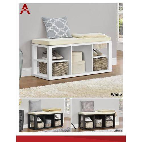 Ameriwood Home Parsons Storage Bench, Multiple Colors - white