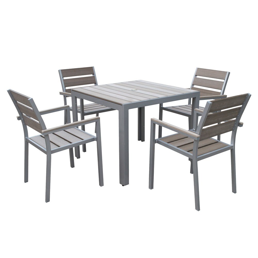 Tumaco Sun bleached Grey 5 piece Outdoor Dining Set by Havenside Home