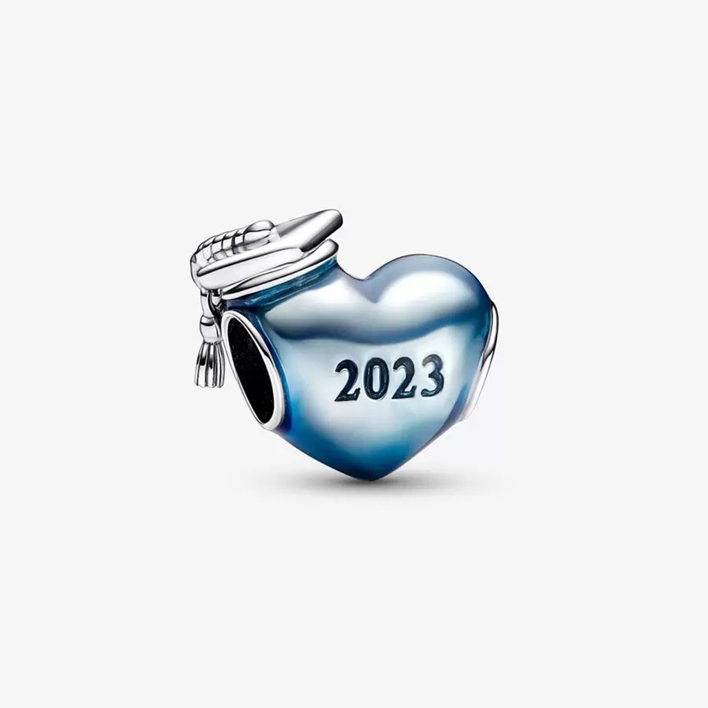 PANDORA  Blue 2023 Graduation Heart Charm