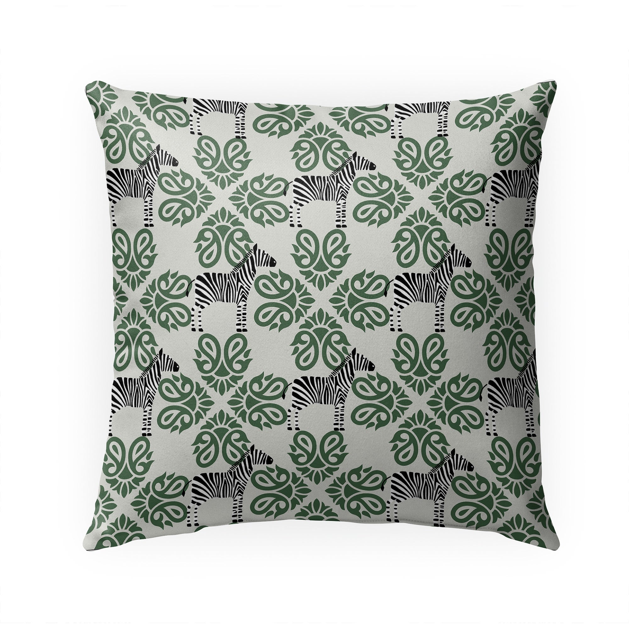 ZEBRA HERD GREEN Indoor|Outdoor Pillow By Kavka Designs