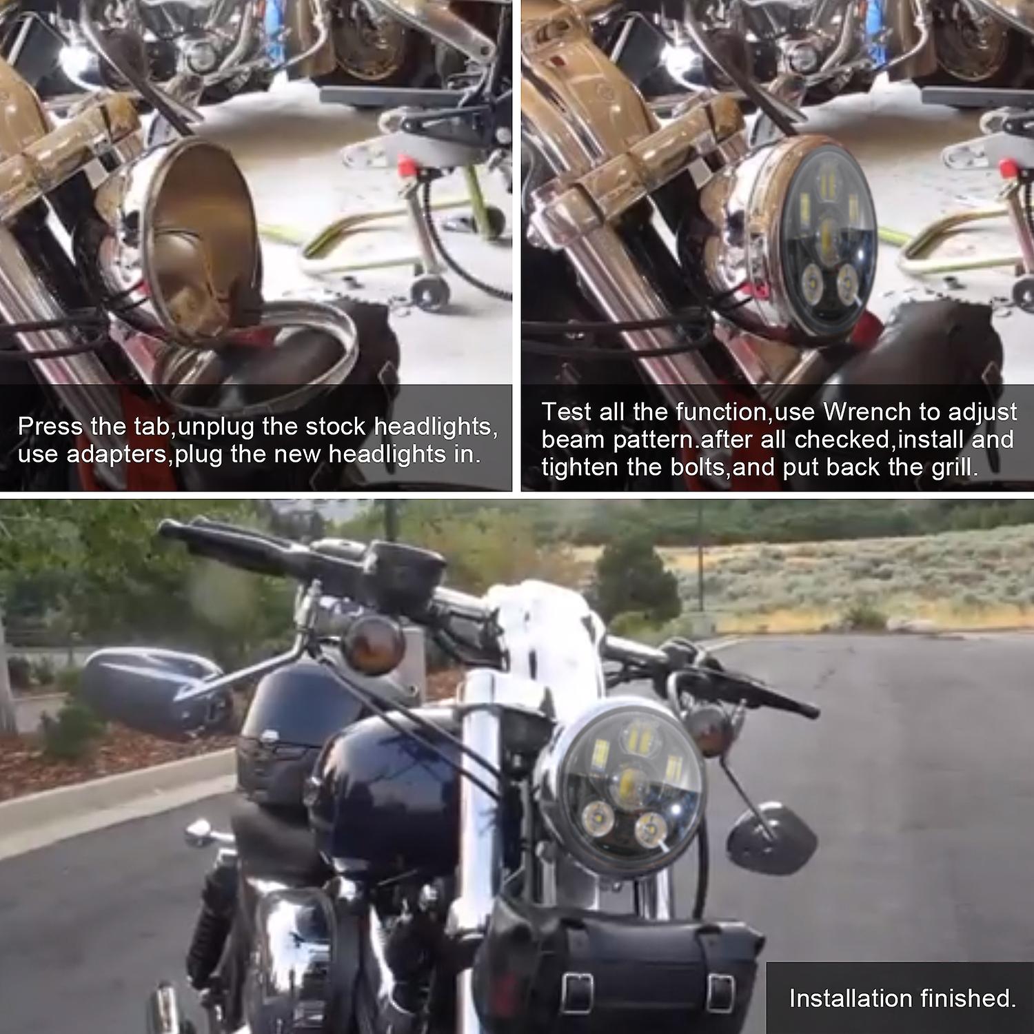 5.75 Inch Led Headlight Motorcycle Projector Headlamp Super Wide Angle Driving Light No.319893