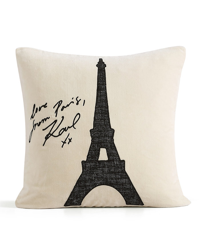 KARL LAGERFELD PARIS Love from Paris Decorative Pillow， 20