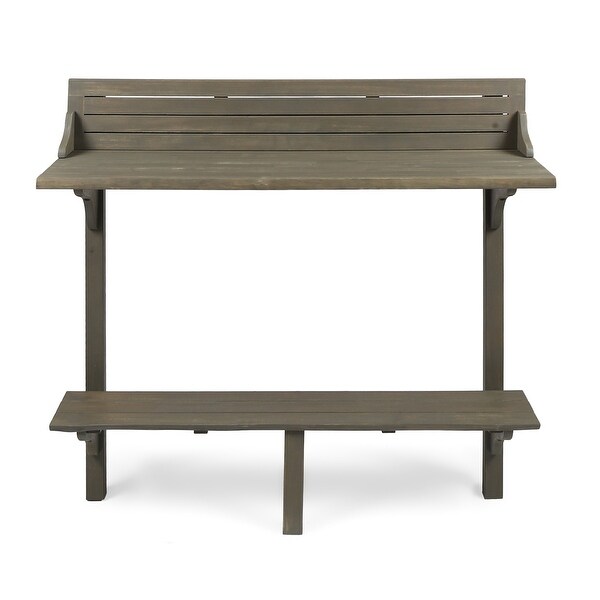 Outdoor Acacia Wood Balcony Bar Table，Gray Finish