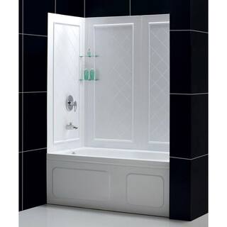 DreamLine Infinity-Z 56-60 in. W x 60 in. H Sliding Semi-Frameless Tub Door in Oil Rubbed Bronze with Clear Glass DL-6992-CL-06