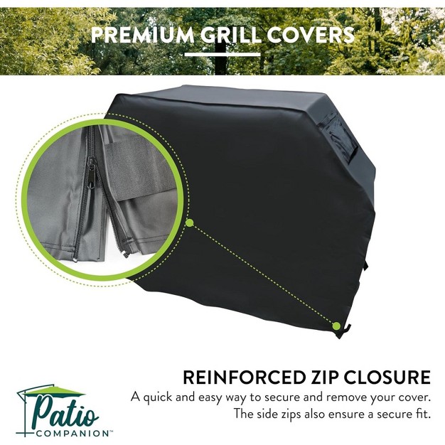 Patio Companion Premium Bbq Grill Cover 10 Year Warranty Heavy grade Uv Blocking Material Waterproof And Weather Resistant Gas Grill Cover