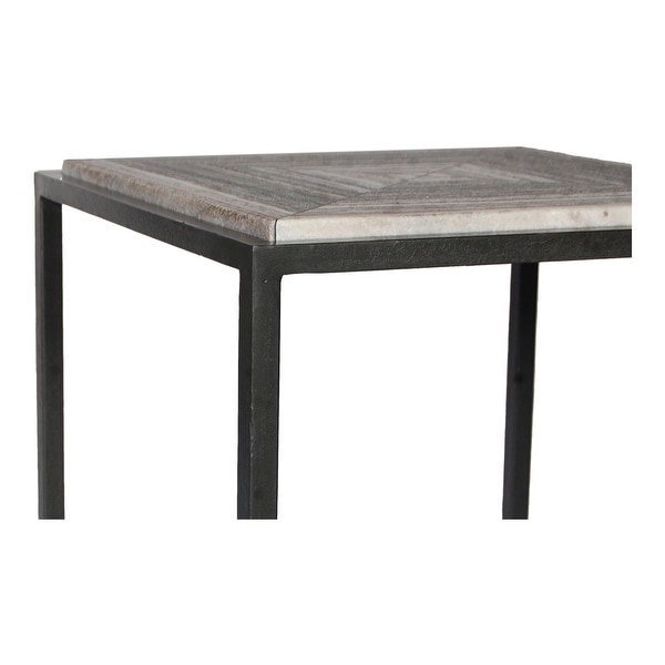 Aurelle Home Willow Marble Contemporary Side Table - 20 x 20 x 20 - 20 x 20 x 20