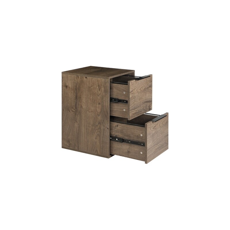 Wooden Vertical File Cabinet with 2 Drawers