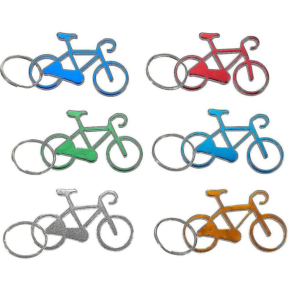 6pcs Cartoon Mini Bicycle /belle Aluminum Alloy Beer Bottle Opener Keychain Key Tag Chain Ring Accessories