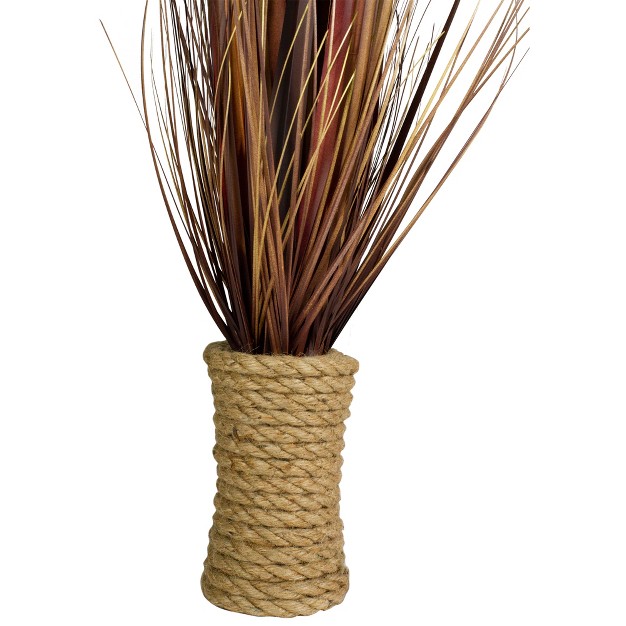 Brown Artificial Grass Plant In A Rope Pot