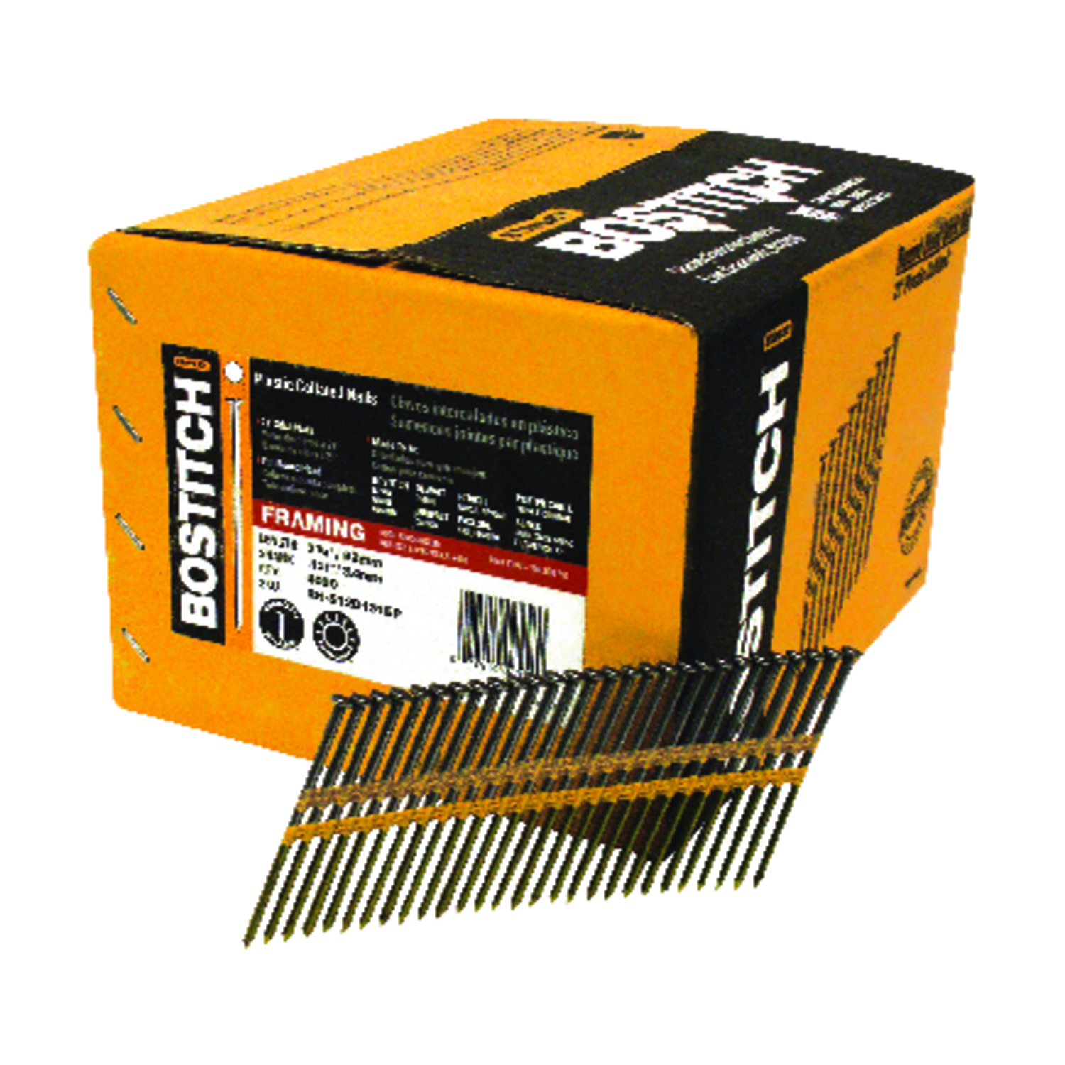 Bostitch 3-1/4 in. Angled Strip Coated Framing Nails 21 deg 4，000 pk