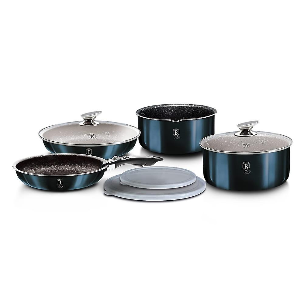 Berlinger Haus set of pots 9 elements Click And Cook Metallic Line Aquamarine BH6146