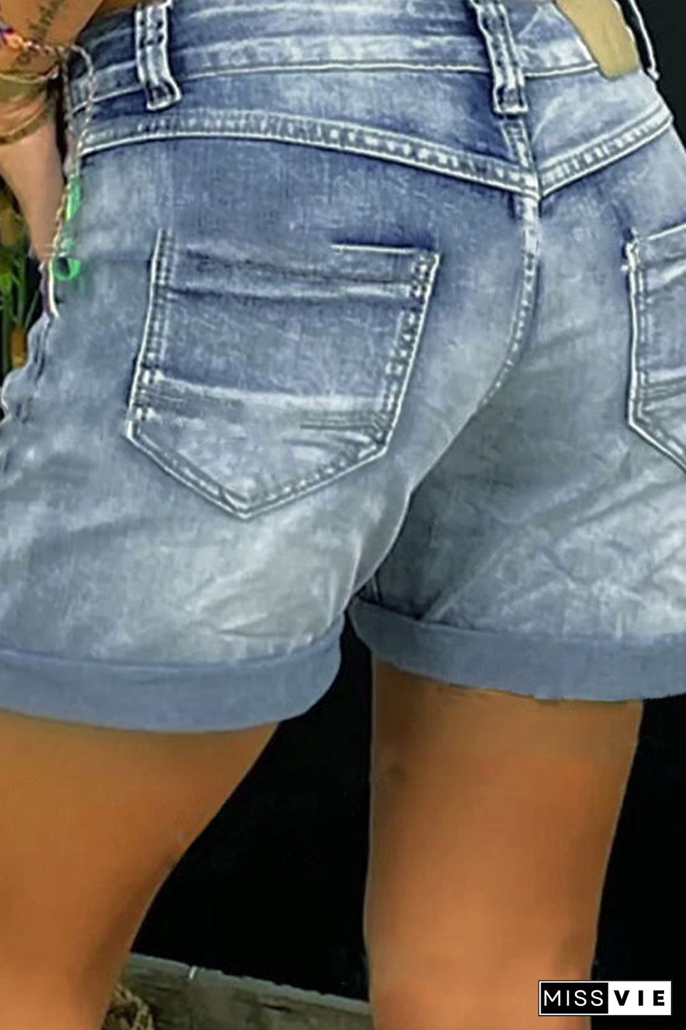 High Waist Daisy Jeans Shorts Wholesale