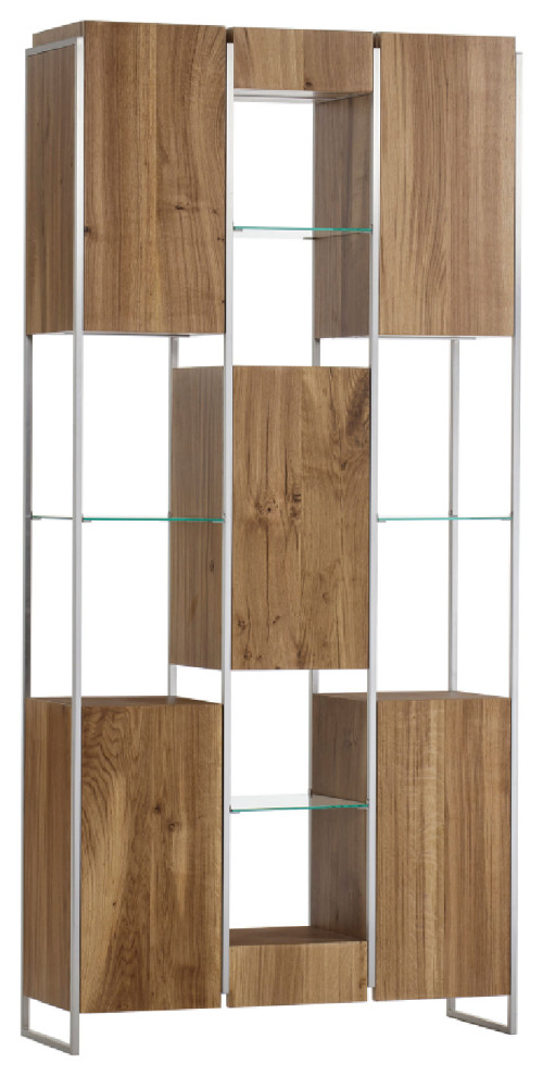 French Oak and Tempered Glass Bookcase  Andrew Martin Marley   Contemporary   Bookcases   by Oroa   Distinctive Furniture  Houzz