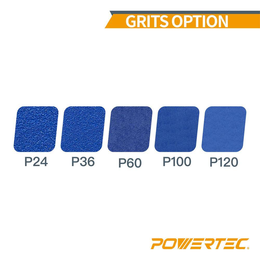 POWERTEC 2 in. x 42 in. 120-Grit Metal Grinding Zirconia Sanding Belt (6-Pack) 424212Z-6