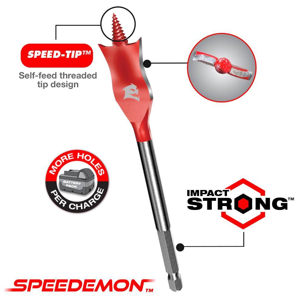 DIABLO 1-14 in. x 6 in. SPEEDemon High Speed Steel Spade Drill Bit (2-Pack) DSP2150-P2