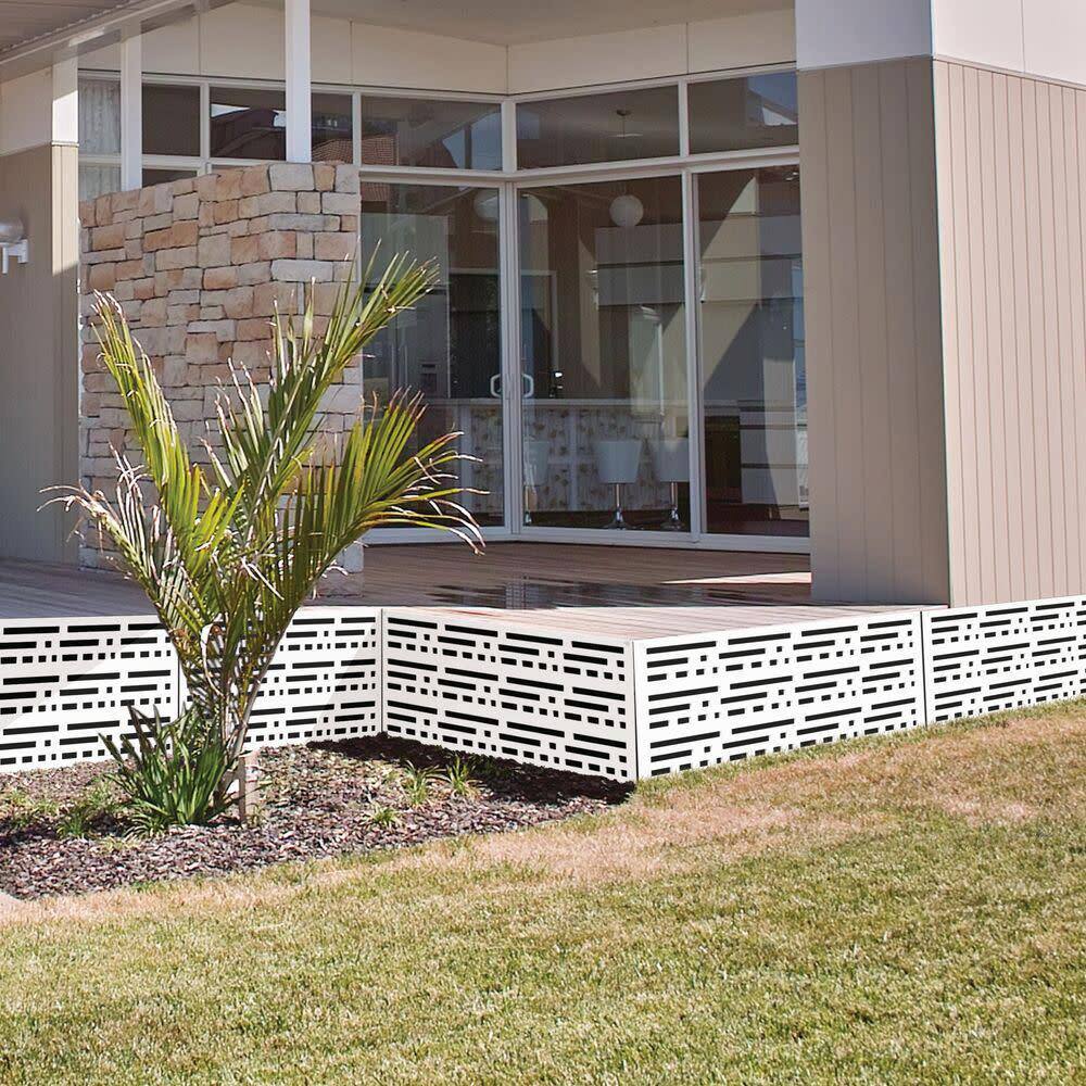 Barrette Outdoor Living 2 ft. x 4 ft. Morse White Polypropylene Decorative Screen Panel 73004795