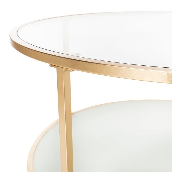 SAFAVIEH Ivy 2 Tier Round Coffee Table - Clear / Gold - 38