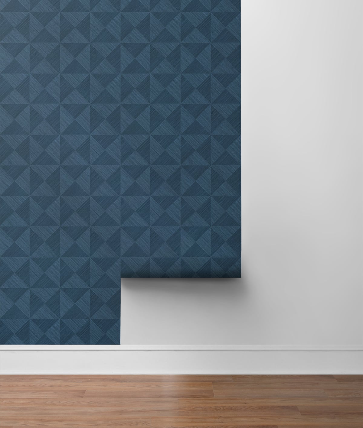 Geo Inlay Peel & Stick Wallpaper in Denim Blue