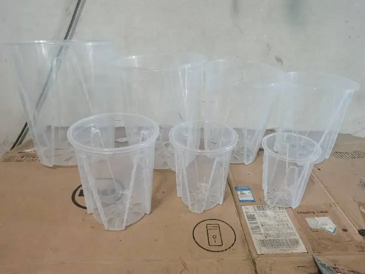 garden supplies wholesale price cheap garden transparent orchid nursery clear tall nursery pots clear plastic pot for plants