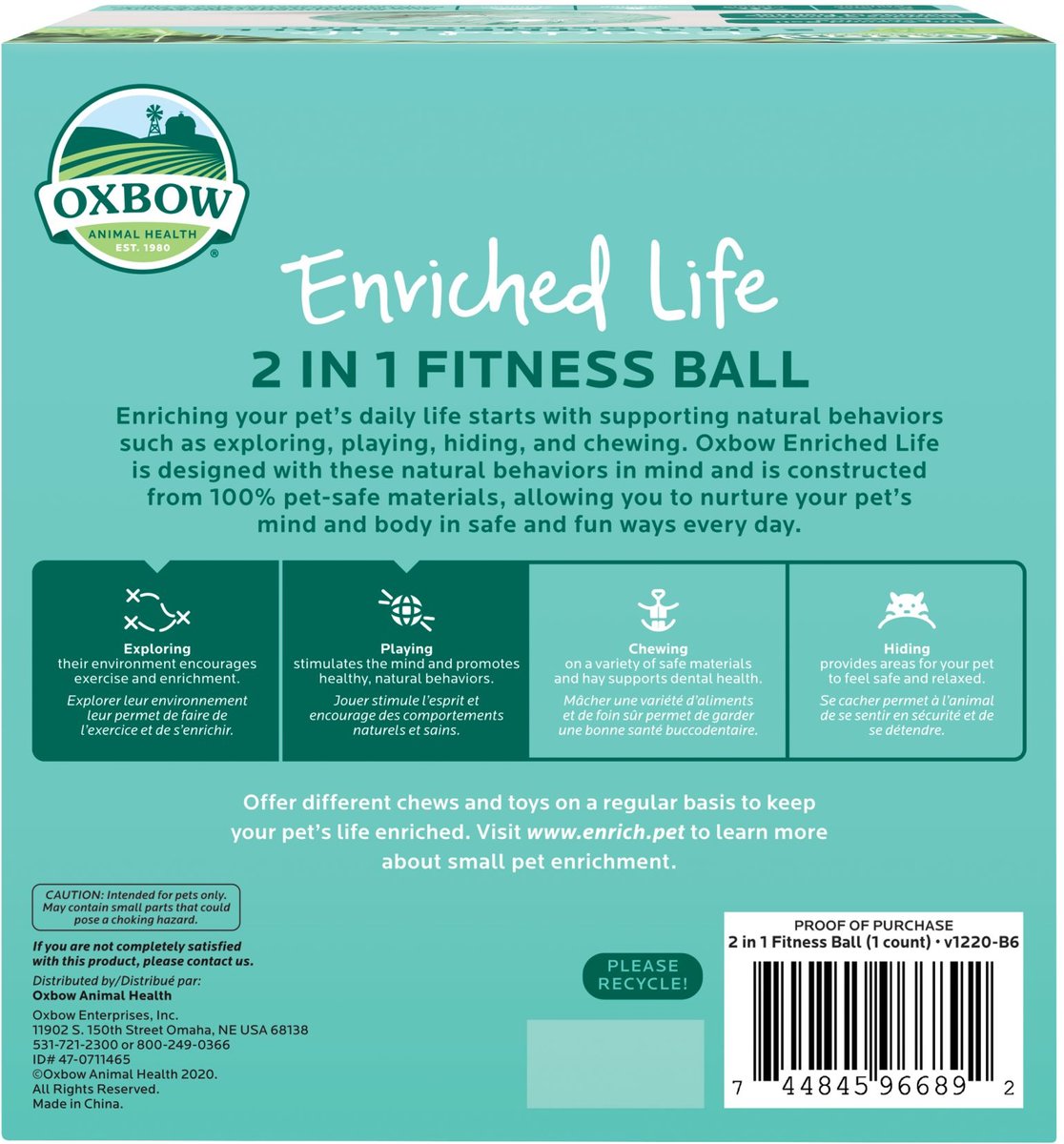 Oxbow Enriched Life 2 in 1 Fitness Ball Small Animal Toy