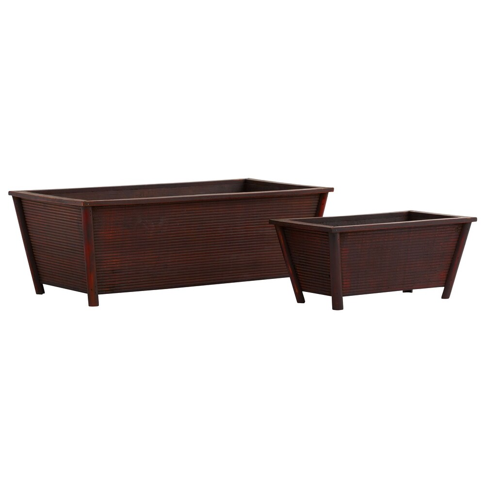 Rectangle Planters (Set of 2)   H: 7 In. W: 20 In. D:10.5 In.