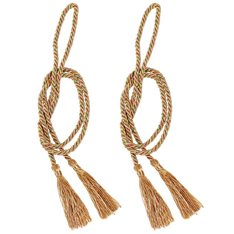 Sunnydaze Set of 2 Indoor/Outdoor Rope Curtain Tiebacks with Tassels