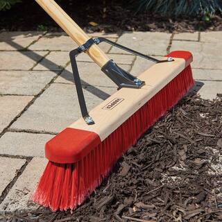 HARPER 24 in. Premium All-Purpose HardwoodSteel Handle Push Broom for Dust and Gravel 20201040