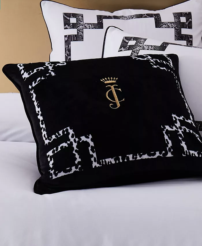 Juicy Couture Lattice Embroidered Velvet Decorative Pillow  20 x 20