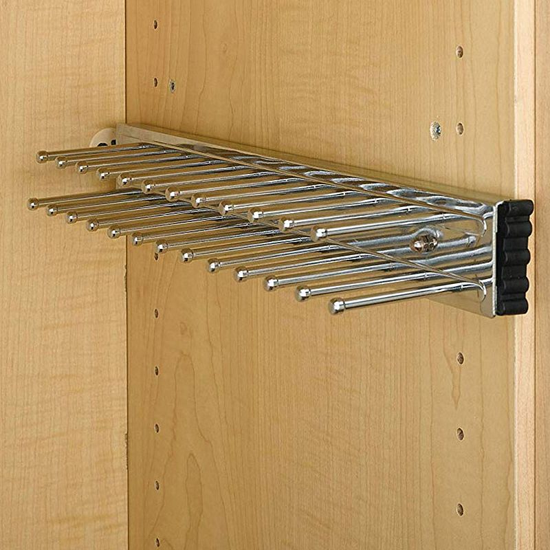 Rev-A-Shelf 14 Side Mount Extending Tie Organization Rack， Chrome， TRC-14CR