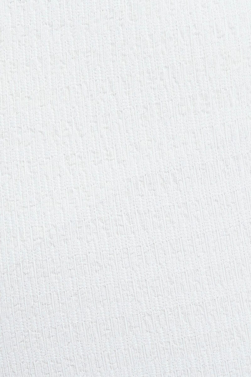 White Flare Leg Pants Textured Jersey