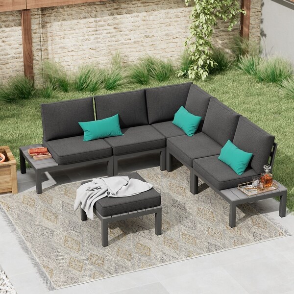 Corvus Fox Bay Aluminum Outdoor 6piece Sectional Sofa Set